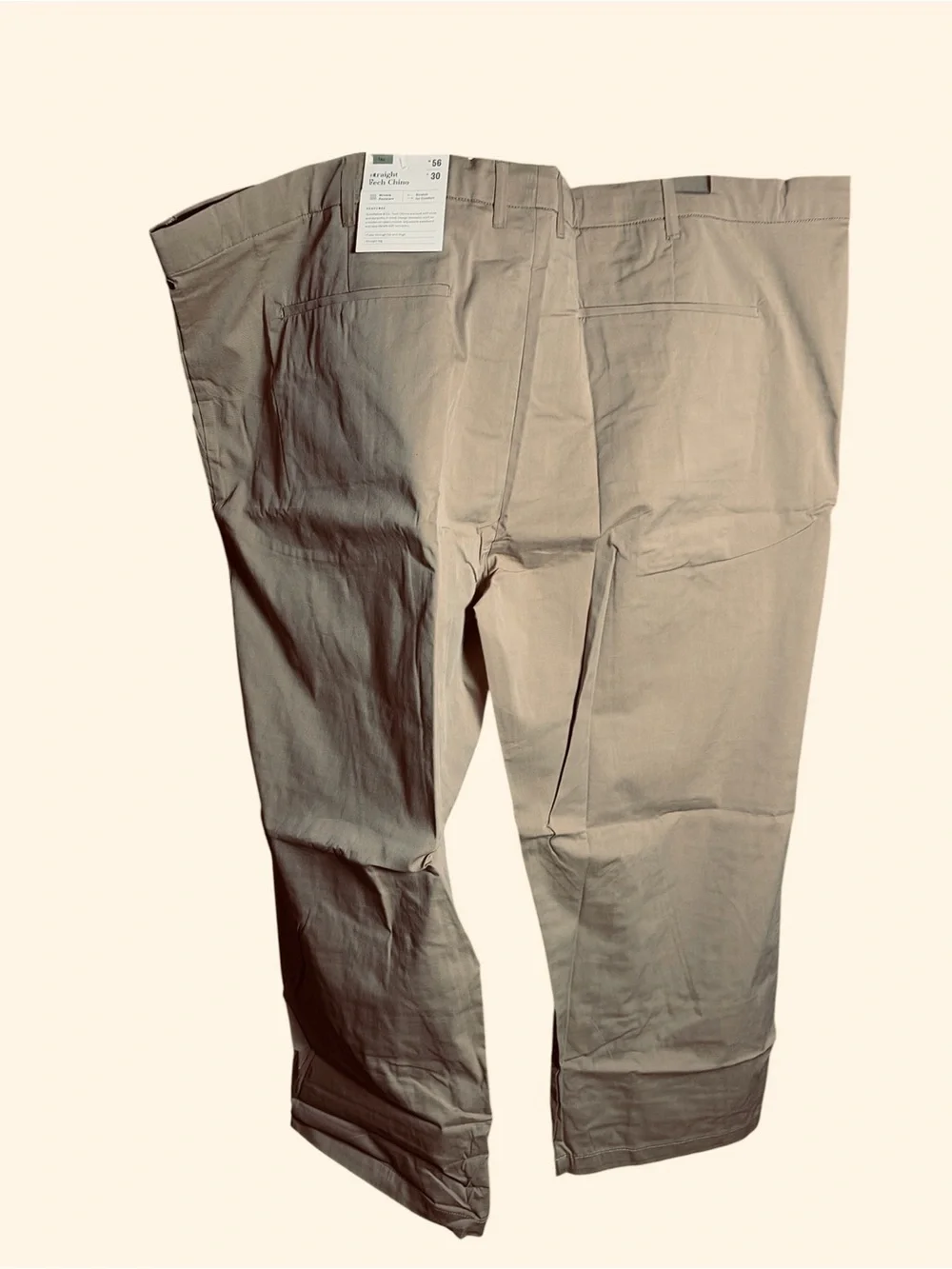 Tan Chino Big Tall Pants Men's 56 x 30 Good Fellow Straight
